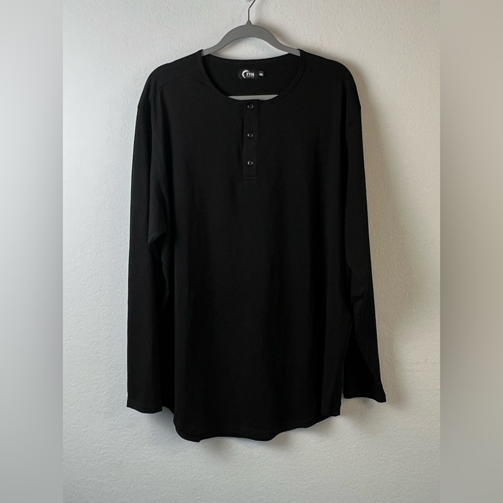 Zyia Active Black Long Sleeve Henley Top